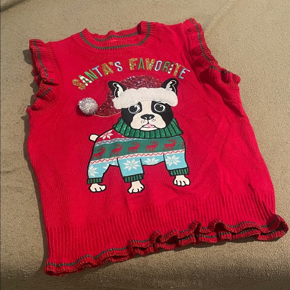 Red Christmas Dog Sweater Top